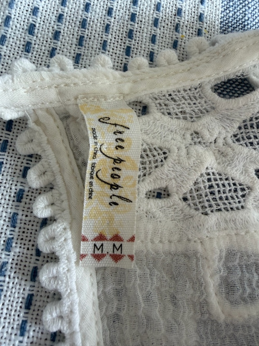 Free People Mini Dress with Eyelet Detail- Ivory - Picture 4 of 8